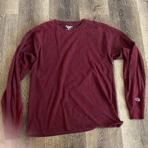 Champion Men's Long Sleeve Crewneck Shirt - Maroon